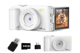 4K Digital Camera Flip Screen Autofocus for Vlogging and Photography Beginners - White V1263-JX-6749-2