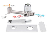 WELS 4.5L/m Chrome Square Wall Mounted Basin Mixer Laundry Faucet Tap Spout Set V1233-KRS301CR