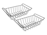 2 Pcs Freezer Wire Storage Basket PE Coated Hanging Rack Organizer Bin Black for Refrigerator V1294-YM0901-3113230263717