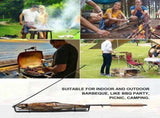 4 Pack BBQ Grill Basket for Home Foldable Non-Stick Barbecue Grill with Wooden Handle Powder Coated V1107-114-33648