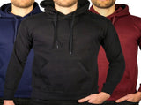 3x Adult Mens 100% Cotton Fleece Hoodie Jumper Pullover Sweater Warm Sweatshirt V563-3PCSSANNFIELD-ASST-L