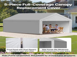 Carport Replacement Canopy, 6 x 4 m Potable Garage Tent Top Tarp with Sidewalls, UV-Resistant & V952-CKPB13X20FTHFHUUD001V0