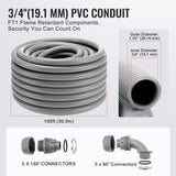 19.1 mm Flexible Electrical Conduit, 30.5 m, PVC Liquid-Tight Conduit Non-Metallic with 5 Straight V952-PVCYMDQDG34IIP87TV0