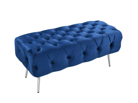 Shirley Ottoman Blue Velvet V292-OTT-SHIRLEY-SILVERBASE-BLUESEAT