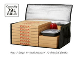 3-Pack Insulated Food Delivery Bag, XXXL Pizza Cooler Bags, Rideshare Delivery Bag, Thermal Cold/Hot V1258-DP02-WO-367