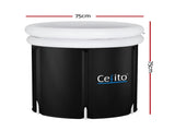 Weisshorn Portable Ice Bath Tub 75X75CM Inflatable Folding Bathtub Spa Massage ICE-TUB-75X75-BK