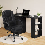 Artiss Computer Desk 120cm Executive Office Chair Set PU Leather High Back Black FURNI-O-DESK-CHAIR-9127-BK