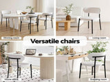 Artiss Dining Chairs Set of 2 Sherpa Boucle White DINC-B-W01-WHX2