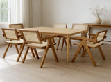 Levede 6x Walnut Wicker Armchair Dining Chair CH1101-WAX6