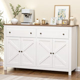 Artiss Buffet Sideboard Storage Cabinet Kitchen Cupboard 2 Drawers 140CM White FUR-C-SID140-WH-AB