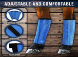 Horse Fly Boots 4-Pack - Adjustable Protective Leggings for Horses, Plastic Leg Gear V1192-AZ-W-22552