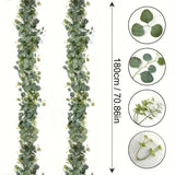 Green White Artificial Eucalyptus Garlands White Baby'S Breath 180 Cm Garlands Durable V1102-M-SHOE-32531-GRAY-13A23630