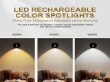 2 Pack Rechargeable LED Wall Lamp Wireless Spotlight with Remote Control, 3 Color Temperatures V1237-ZY-924-192