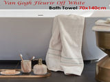 Bedding House Van Gogh Fleurir Off White Bath Towel V442-HIN-TOWEL-FLEURIRBATH-OFFWHITE-RE