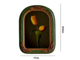 French Vintage Picture Frame Carving Flower Elegant Victorian Resin High Clarity Glass Wall Hanging V1263-JX-2599