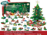 Advent Calendar Christmas Tree Building Toy Set with Warm light,24 Days Countdown Calendar V1192-AZ-W-3875