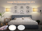 Battery Operated Wall Lights Indoor with Remote, Wireless LED Wall Lights with Fabric Shade, 12 V1171-CX-WL-BO-2