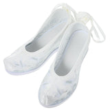 Vintage Embroidered Han Chinese Clothing Shoes White Cloth Rubber Sole Breathable V1369-AZ3-W-18481