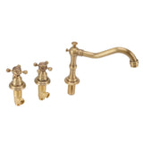 Double Handle Faucet Copper Leakproof Corrosion Resistant Beautiful G1/2 Thread Three Hole Bathroom V1294-YM0715-3112220048611
