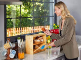 CARLA HOME Double Layer Bamboo Bread Box for Kitchen Counter with Large Capacity and Transparent LSB-36092