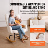 VEVOR Nursery Rocking Chair, 250 lbs Weight Capacity Teddy Fabric Upholstered Glider Rocker Chair V952-WYBBYKDYWQYWEQNVNV0