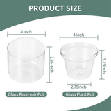 3pcs 4 Inch Self Watering Pot,African Violet Pot,Bottom Watering Glass Planter for Indoor Plants and V1366-AZ2-W-14626