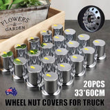 20PCS ABS Wheel Nut Covers Safety Arrow Chrome Caps For Trucks Trailers Bus AU V201-CAR3360SI8-20AU