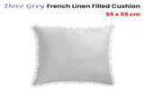 Vintage Design Homewares Dove Grey French Linen Filled Cushion Square - 55cm x 55cm V442-HIN-CUSHION-FRENCHLINEN-DOVEGREY-SQ
