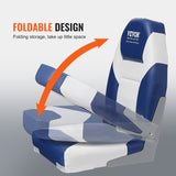 Boat Seats, 555 mm High Back Boat Seat, Folding Boat Chair with Thickened Sponge Padding and Hinge, V952-ZDCZYGKB2J00F5L1EV0
