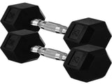 20lb to 45lb Rubber Coated Hex Dumbbells Pair of 20LB / 9kg V1409-SKU-26515