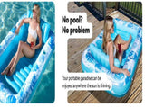 180x118CM Gold Deluxe Inflatable Suntan Tub & Floating Pool Lounger with Dual Integrated Cup Holders V888-ELOSUNG45717