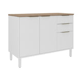 Base Kitchen Steel Cabinet/Cupboard with 3 Doors 2 Drawers - Renova White Flat Pack DIY V1112-3500001965