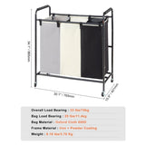 3-Section Laundry Basket, Duty Laundry Hamper Storage Organizer, Laundry Sorter Cart with V952-XYLFJSSSYTB75CJ6HV0