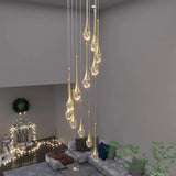 BAMDECOR LT08 18-Heads Solid Crystal Teardrop Chandelier High Ceiling Foyers Entrance Chandeliers V255-BAM-LT08-18-GOLD