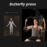 PROFLEX Multi-Station Home Gym Set with 98lbs Weight Plates- M8000 V219-FTNMFGPRFBM8M