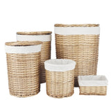 5 Piece Wicker Storage Baskets With Liner Set V915-MB0059