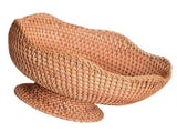 Rattan Fruit Bowl Footed Decorative Basket for Kitchen Counter 25cm V1192-AZ-W-28538