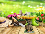 Bird feeders, outdoor resin bird feeders with brown bases, and bird feeders for outdoor garden, V1370-AZ4-16609