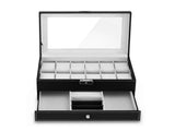 Embellir 12 Grids Watch Box Organizer Case Jewelry Display Storage Showcase WBX-2T-12SL-3020-BK