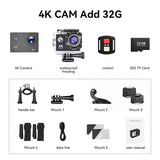 4K Sports Action Camera with WiFi Mini Cam Black V1142-LP1005006860819914