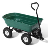 Gardeon Garden Cart Dump 270kg Hand Trailer Trolley Wagon Wheelbarrow Pull 75L GCT-DUMP-270KG-GN