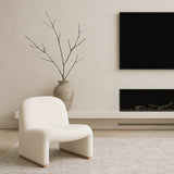 Interior Ave - Haven Curved Boucle Armchair Sculptural White V355-IA-AC-HW