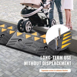 Rubber Curb Ramp 2 Pack, 12.7 cm Rise Height Heavy-Duty 15 tons Load Capacity Threshold Ramps, V952-SJDLYPDGB2190CQUPV0