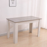 Grey Rectangular Dining Table with 4x Green Velvet Chairs V264-DNT-409C-LGR-DNC-414V-GRN-4