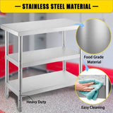 Stainless Steel Prep Table, 1520x450x855 mm Commercial Stainless Steel Table, 2 Adjustable V952-BXGSCDJ6014INTM79V0