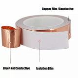 Copper Foil Tape with Conductive Adhesive - EMI Shielding for Guitars, Stained Glass Making, V1366-AZ2-W-18138