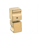 90cm Frameless Diamond Shower Screen with Gold Brackets and SS Hinges, Square Knob Handle V63-910621