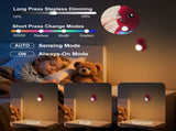 Cartoon Bear Motion Sensor Night Light, Rechargeable Magnetic Wall Lamp with Soft Plush Surface, V1341-ZY-MPJSADE4-3PCS-PINK