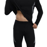 Men Thermal Underwear Seamless Absorbent Breathable Men Base Layer Set for Cold Weather Black L V1294-YM0901-3117240268213