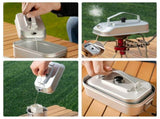 Aluminium Alloy Camping Kettle with Ergonomic Handle for Tea Coffee and Hot Beverages Silver 1.5L V1369-AZ3-W-17478